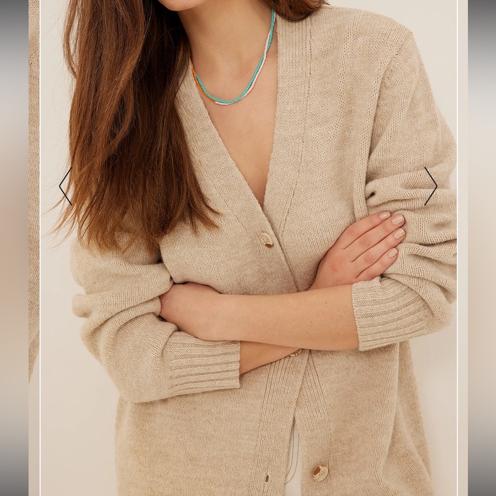 🚨SOLD🚨🍦Na-kd V Neck Kniited Longer Cardigan🍦